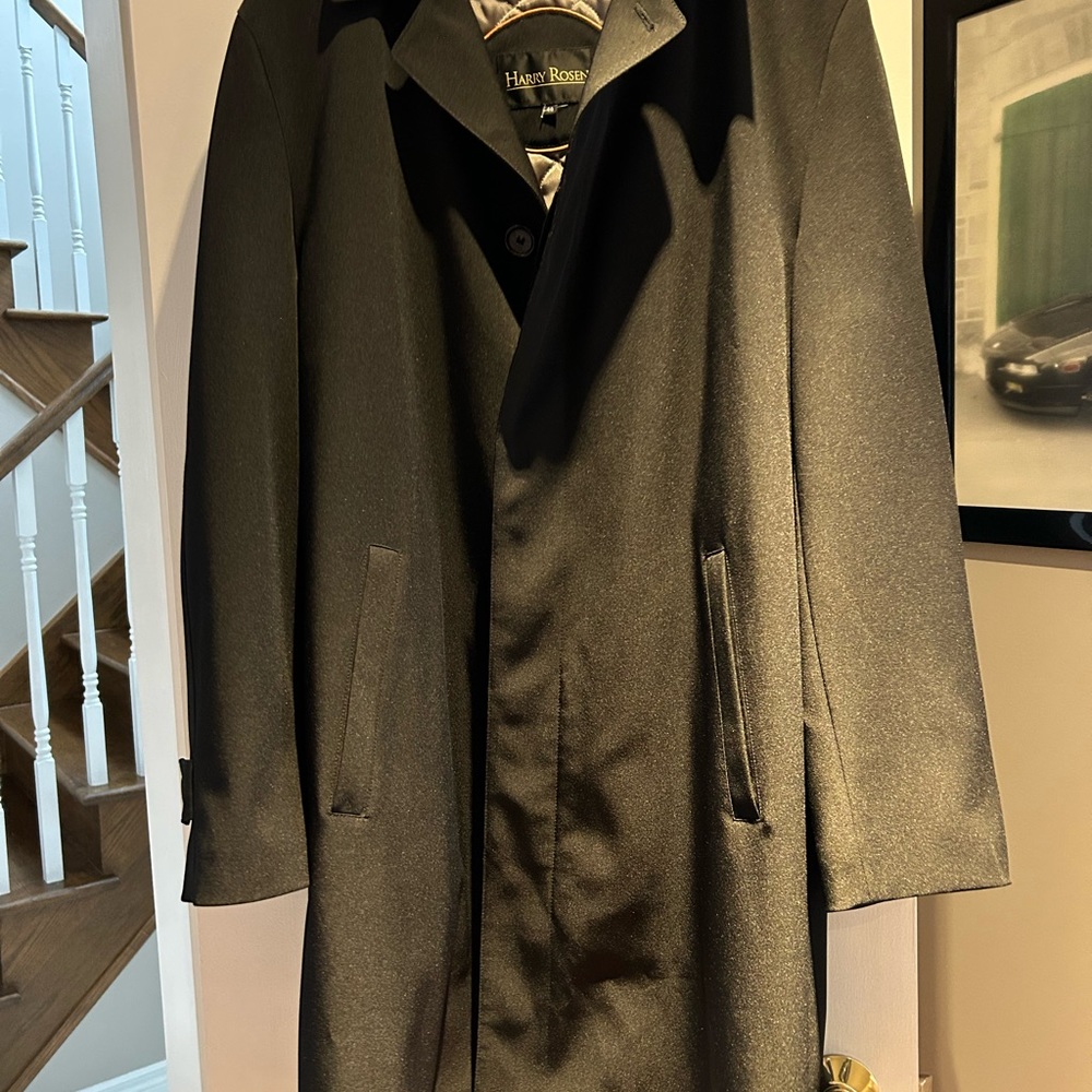 Men’s Black Harry Roses Trench Coat with removable Lining Size 40